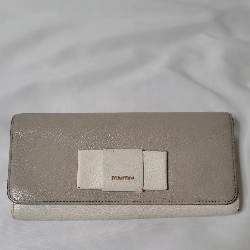 Miu Miu Beige and Cream Women's Wallet - Picture 1 of 10